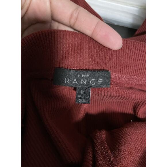 The Range Womens Mass Rib Slit Leggings Medium Burgundy Stretch Pull On READ - Picture 4 of 9
